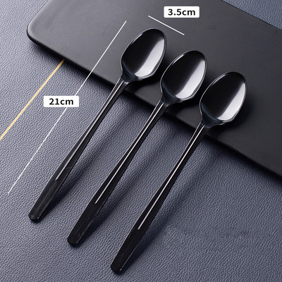 50 vnt. plastikiniai šaukštai vienkartiniai skaidrūs šaukštai sriubos šaukštai želė ledams desertų užkandžių virtuvei