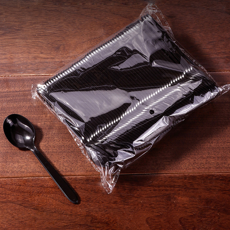 50 vnt. plastikiniai šaukštai vienkartiniai skaidrūs šaukštai sriubos šaukštai želė ledams desertų užkandžių virtuvei