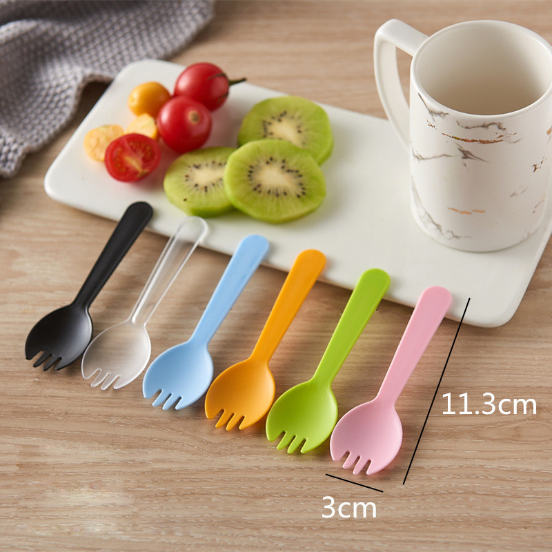 50 vnt. plastikiniai šaukštai vienkartiniai skaidrūs šaukštai sriubos šaukštai želė ledams desertų užkandžių virtuvei