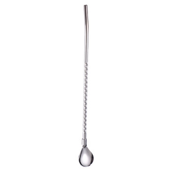 304 από ανοξείδωτο ατσάλι Straw Spoon Stirring Straw Stirring Straw Transparent Drinking Straw Αξεσουάρ κουζίνας Suministros Para Fi