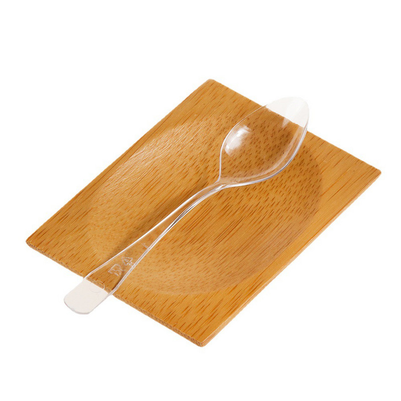 100 vnt Mini skaidraus plastiko šaukštai vienkartiniai desertiniai šaukštai stalo reikmenys šaukštai užkandis želė ledų kaušelis vienkartiniai indai