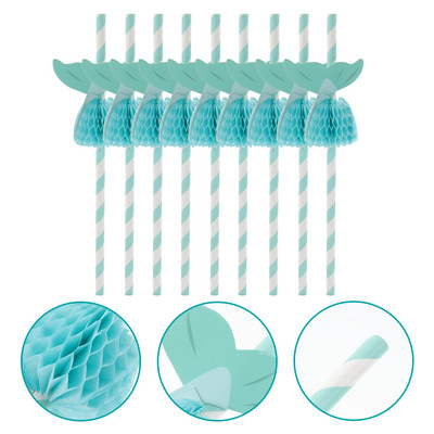 50 de bucăți paie hawaiane pentru petrecere la piscină paie de cocktail sirenă în formă de fagure de miere paie de hârtie pentru decorare cocktailuri