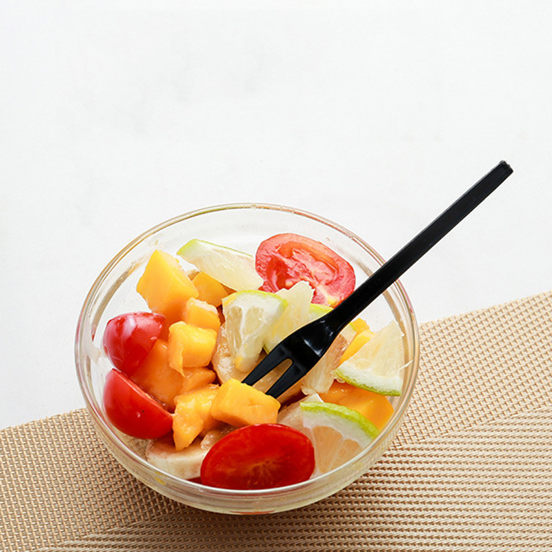 50 db/szett Eldobható műanyag kis villa egyedileg csomagolt étkészlet kellékek gyümölcs desszert tortavillák bulitartozékok