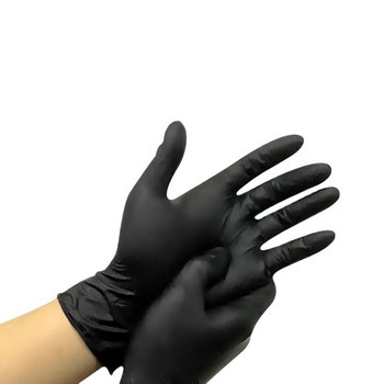 10 бр. Нитрилни ръкавици Кухненски латексови ръкавици за еднократна употреба Лабораторни защитни домакински почистващи ръкавици Черни