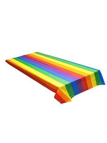 Нова водоустойчива правоъгълна покривка за маса Покривка за маса с цветна дъга, партита за рождени дни, 54 X 108 инча