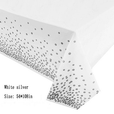 Laimingo gimtadienio vakarėlio reikmenys 54 x 108 rožinės spalvos taškinė konfeti staltiesė vienkartinė stalo danga Vestuvių puošmena