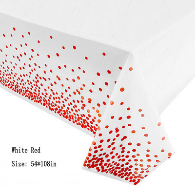 Laimingo gimtadienio vakarėlio reikmenys 54 x 108 rožinės spalvos taškinė konfeti staltiesė vienkartinė stalo danga Vestuvių puošmena