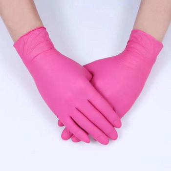 Τατουάζ οικιακής χρήσης Latex Χωρίς μηχανικό αντιστατικό για χρήση νιτριλίου Γάντια μιας χρήσης ροζ εργασίας κουζίνα 20/40 τμχ Δυνατό