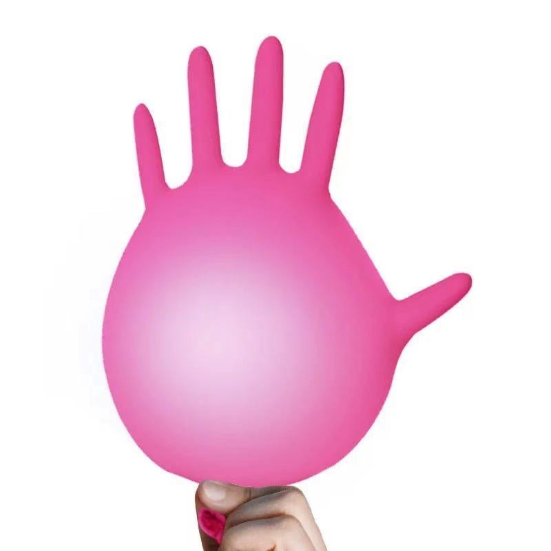 Mājsaimniecības tetovējums Latekss Nav mehānisks Antistatisks nitrila lietošanai Cimdi Cimdi Vienreizlietojami Rozā Darba virtuve 20/40gab Spēcīgi