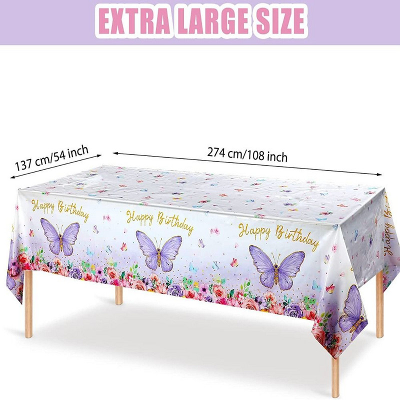 1 vnt. Naujas vienkartinis pavasarinis rožinis kūdikių dušo dekoras su drugeliu staltiesės gimtadienio vakarėliu