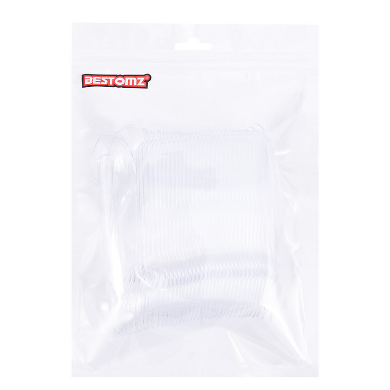 BESTOMZ 100PCS Mini caurspīdīgas plastmasas karotes Vienreizējās lietošanas galda trauku karotes želejas saldējuma deserta uzkodai