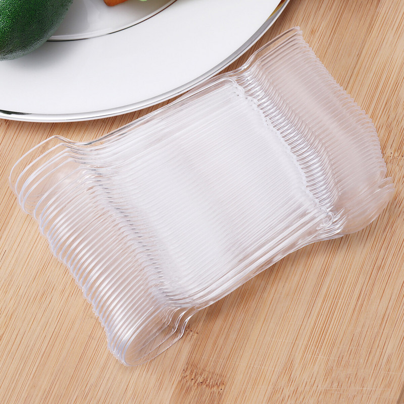 BESTOMZ 100PCS Mini caurspīdīgas plastmasas karotes Vienreizējās lietošanas galda trauku karotes želejas saldējuma deserta uzkodai