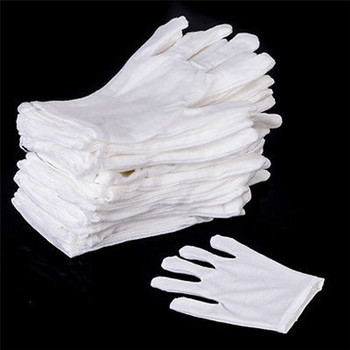 5/10 ΤΕΜ Λευκά βαμβακερά γάντια υψηλής ελαστικότητας Προστατευτικά γάντια πολλαπλών χρήσεων Gardening Judge Εργαλεία καθαρισμού με επένδυση γάντια πολλαπλών χρήσεων