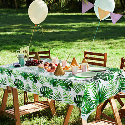 Față de masă de unică folosință din frunze de palmier din Hawaii, decorațiuni pentru masă din frunze de broasca țestoasă, junglă tropicală, accesorii pentru petrecerea de aniversare