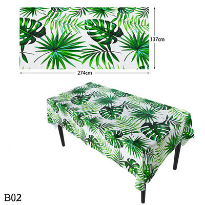 Havajų palmės lapų vienkartinė staltiesė Tropic Jungle Parti Vėžlio lapų stalo puošmena Tropical Jungle Gimtadienio vakarėlio reikmenys