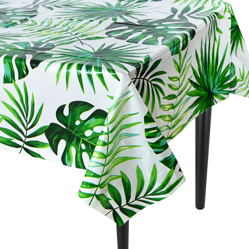 Havajų palmės lapų vienkartinė staltiesė Tropic Jungle Parti Vėžlio lapų stalo puošmena Tropical Jungle Gimtadienio vakarėlio reikmenys
