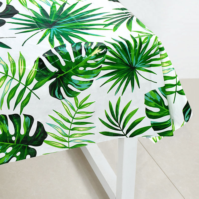 Havajų palmės lapų vienkartinė staltiesė Tropic Jungle Parti Vėžlio lapų stalo puošmena Tropical Jungle Gimtadienio vakarėlio reikmenys