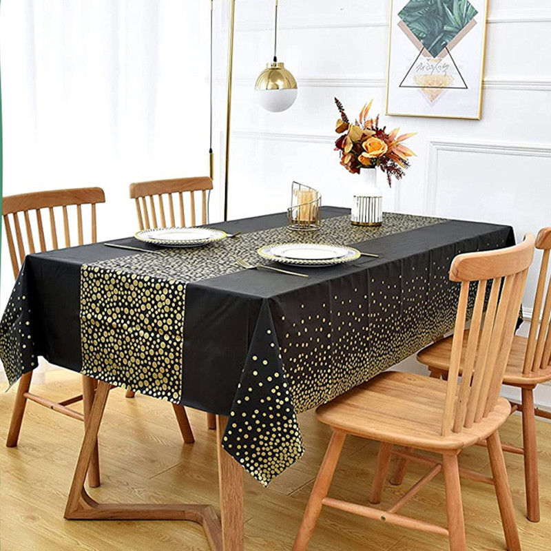 Taškinio rašto vienkartinis aliejui atsparus stalo užvalkalas PEVA staltiesės vandeniui atsparios vestuvių vakarėlio daugkartinis stačiakampis