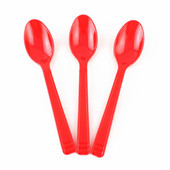 20gab Vienreizējās lietošanas plastmasas karotes sarkanas kūkai Saldējums salāti Augļu deserts zupa tēja Kafijas ballīte Kūku cepšanas veikala piederumi 15cm