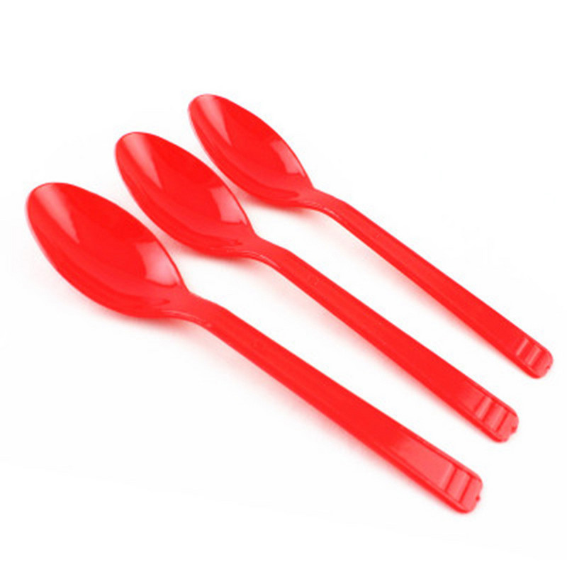 20gab Vienreizējās lietošanas plastmasas karotes sarkanas kūkai Saldējums salāti Augļu deserts zupa tēja Kafijas ballīte Kūku cepšanas veikala piederumi 15cm