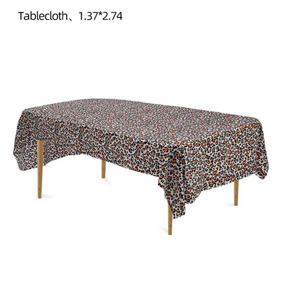 137x274cm vienreizējās lietošanas galdauts PE zaļas palmu lapas āra piknika ballītes galda pārklājs Skolas dienas ballītes dekorācijas