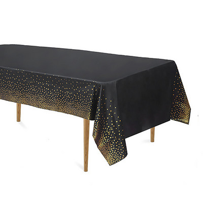 Față de masă cu puncte bronzate de unică folosință 137×274 cm Fețe de masă decorative pentru petreceri mari pentru evenimente, nuntă, banchet și petreceri