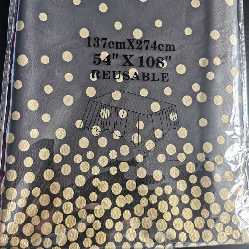 137 × 274 CM vienkartiniai bronziniai taškeliai staltiesė didelėms vakarėliams Dekoratyviniai stalo užtiesalai renginiams, vestuvių banketams ir vakarėliams