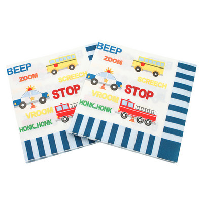 20 vnt / pakuotė 33x33 cm vienkartinės inžinerinės transporto priemonės, automobilių vakarėlio laikas, spausdintas stalo vakarienės servetėlės restorano popieriaus dekoravimas