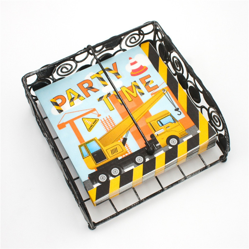 20 vnt / pakuotė 33x33 cm vienkartinės inžinerinės transporto priemonės, automobilių vakarėlio laikas, spausdintas stalo vakarienės servetėlės restorano popieriaus dekoravimas