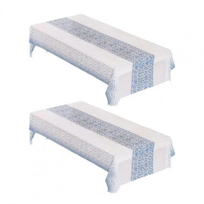 2бр. Деликатни покривки за маса Привличащи вниманието парти покривки Гладки ръбове Пластмасова покривка за еднократна употреба Прахоустойчива