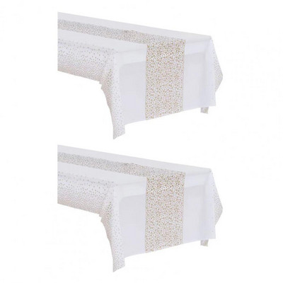 2бр. Деликатни покривки за маса Привличащи вниманието парти покривки Гладки ръбове Пластмасова покривка за еднократна употреба Прахоустойчива