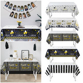 Izlaiduma sezonas galdauts 2023 Apsveicam Izlaiduma sezonas tematiskās ballītes Vienreizējās lietošanas galda dekorēšanas piederumi Plastmasas galdauts