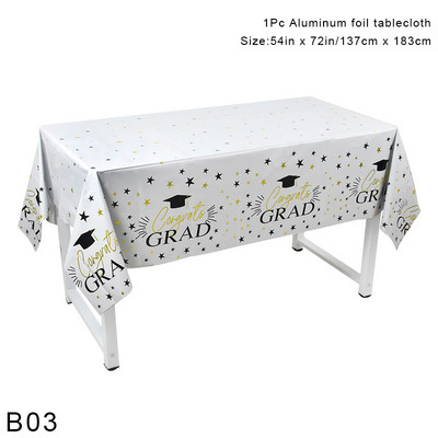 Izlaiduma sezonas galdauts 2023 Apsveicam Izlaiduma sezonas tematiskās ballītes Vienreizējās lietošanas galda dekorēšanas piederumi Plastmasas galdauts