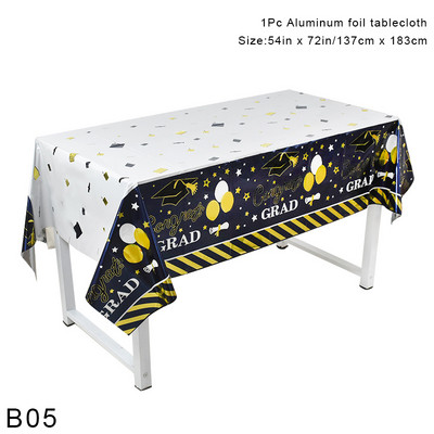 Izlaiduma sezonas galdauts 2023 Apsveicam Izlaiduma sezonas tematiskās ballītes Vienreizējās lietošanas galda dekorēšanas piederumi Plastmasas galdauts