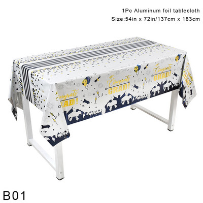 Izlaiduma sezonas galdauts 2023 Apsveicam Izlaiduma sezonas tematiskās ballītes Vienreizējās lietošanas galda dekorēšanas piederumi Plastmasas galdauts