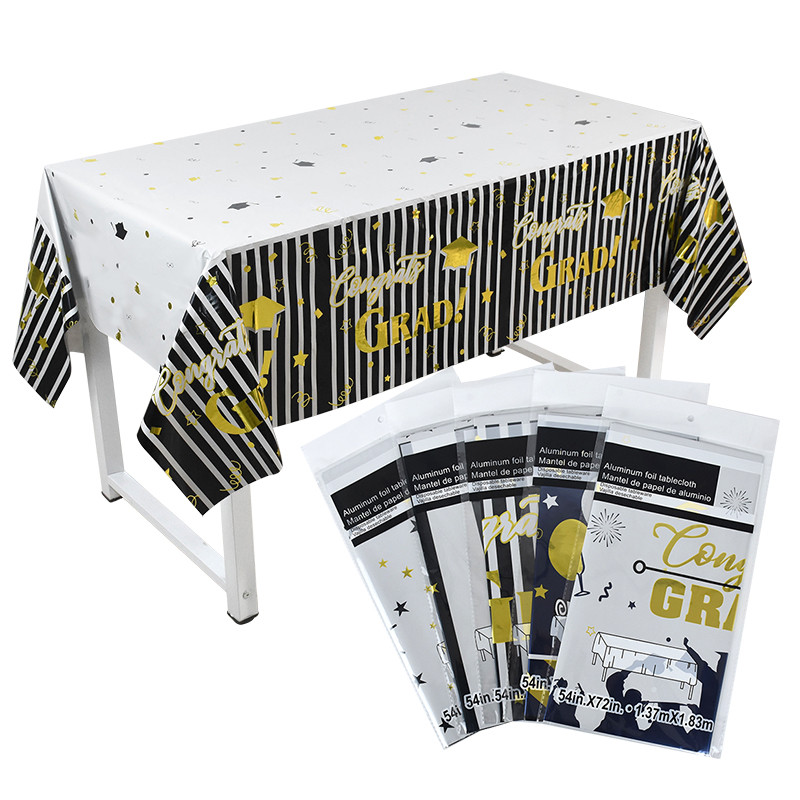 Izlaiduma sezonas galdauts 2023 Apsveicam Izlaiduma sezonas tematiskās ballītes Vienreizējās lietošanas galda dekorēšanas piederumi Plastmasas galdauts