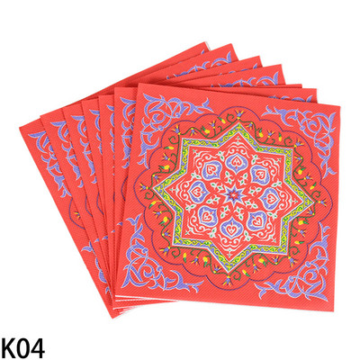 20 vnt EID Mubarako servetėlės Popierinės Ramadano Vienkartinės Audinys EID Dovana Islamo musulmonų vakarėlis Hajj Festival Namų stalo papuošimas pasidaryk pats