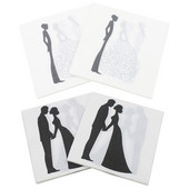 40 vnt/stal. Nuotakos ir jaunikio vienkartinės popierinės servetėlės Vestuvių stalo dekoras Vestuvių dušo servetėlės Santuokos vakarėlio reikmenys