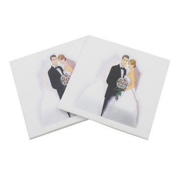 40 τμχ/παρτίδα χαρτοπετσέτες μιας χρήσης χαρτοπετσέτες νύφης και γαμπρού Διακόσμηση τραπεζιού γαμήλιου πάρτι Νυφικό ντους πετσέτες Προμήθειες γάμου