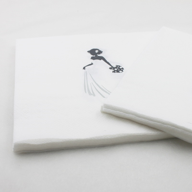 40 vnt/stal. Nuotakos ir jaunikio vienkartinės popierinės servetėlės Vestuvių stalo dekoras Vestuvių dušo servetėlės Santuokos vakarėlio reikmenys