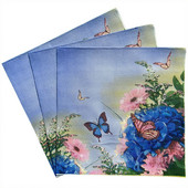 40 vnt Mėlynos gėlių servetėlės Popierinės gėlių rašto Dekupažinės servetėlės Popierinis servetėlės Kalėdų vestuvių dekoravimui Vakarėlio stalo reikmenys