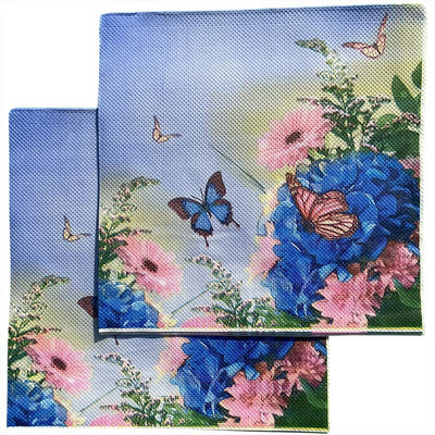 40 vnt Mėlynos gėlių servetėlės Popierinės gėlių rašto Dekupažinės servetėlės Popierinis servetėlės Kalėdų vestuvių dekoravimui Vakarėlio stalo reikmenys