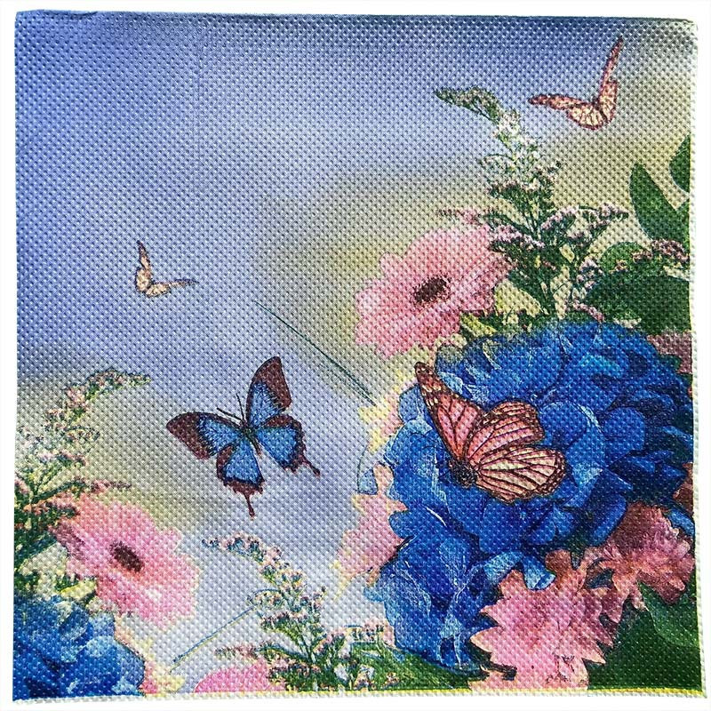 40 vnt Mėlynos gėlių servetėlės Popierinės gėlių rašto Dekupažinės servetėlės Popierinis servetėlės Kalėdų vestuvių dekoravimui Vakarėlio stalo reikmenys