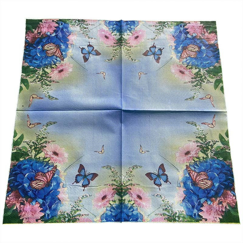 40 vnt Mėlynos gėlių servetėlės Popierinės gėlių rašto Dekupažinės servetėlės Popierinis servetėlės Kalėdų vestuvių dekoravimui Vakarėlio stalo reikmenys