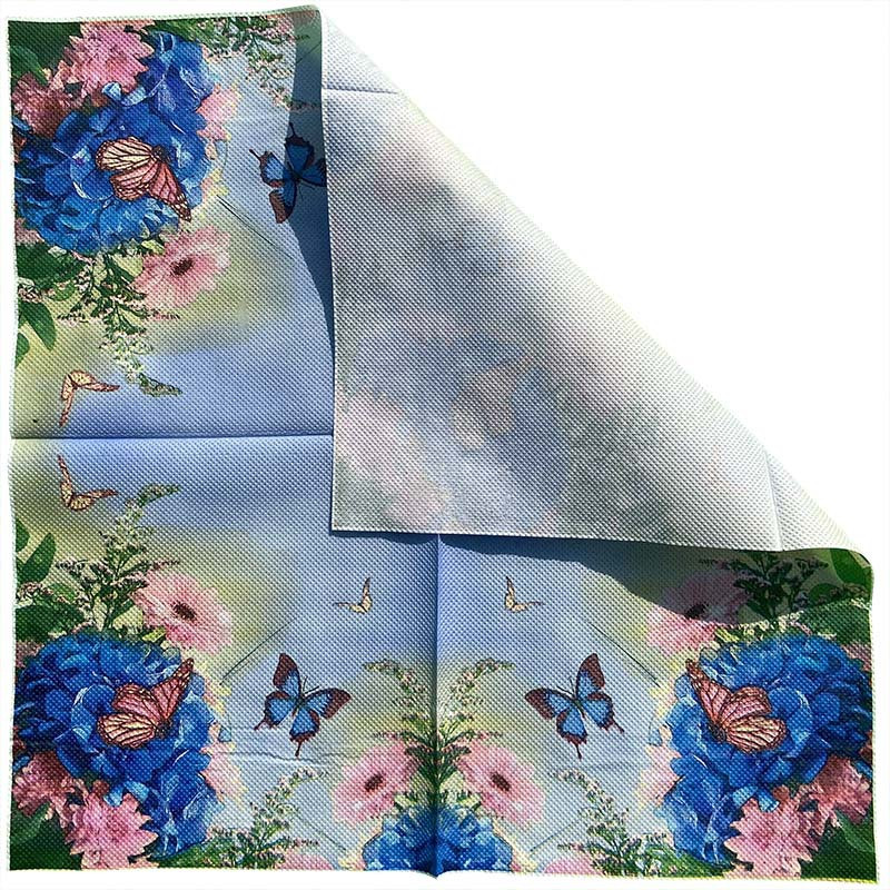 40 vnt Mėlynos gėlių servetėlės Popierinės gėlių rašto Dekupažinės servetėlės Popierinis servetėlės Kalėdų vestuvių dekoravimui Vakarėlio stalo reikmenys