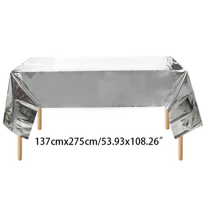 137*235cm Róza arany ezüst arany asztalterítő eldobható karácsonyra születésnapra, esküvői bankettre, téglalap alakú asztalterítőre