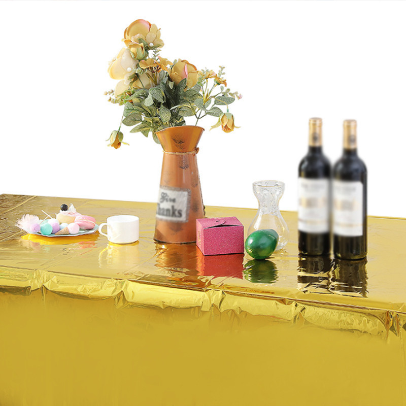 137*235cm Róza arany ezüst arany asztalterítő eldobható karácsonyra születésnapra, esküvői bankettre, téglalap alakú asztalterítőre