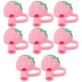 8 gab. Citronu dekoru klusinātājs salmu netīrumu aizbāžņi Pipešu uzgaļi Jauka dizaina vāciņš silikagela ballīšu pārsegi burvīgs topper bērns