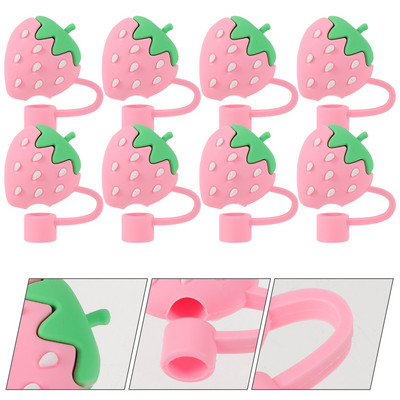 8 gab. Citronu dekoru klusinātājs salmu netīrumu aizbāžņi Pipešu uzgaļi Jauka dizaina vāciņš silikagela ballīšu pārsegi burvīgs topper bērns