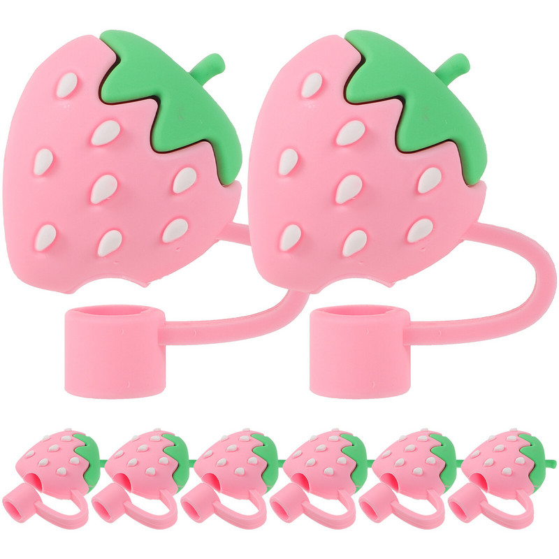 8 gab. Citronu dekoru klusinātājs salmu netīrumu aizbāžņi Pipešu uzgaļi Jauka dizaina vāciņš silikagela ballīšu pārsegi burvīgs topper bērns